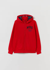 Ovs Boys Full-Zip Hoodie With Embroidered Lettering